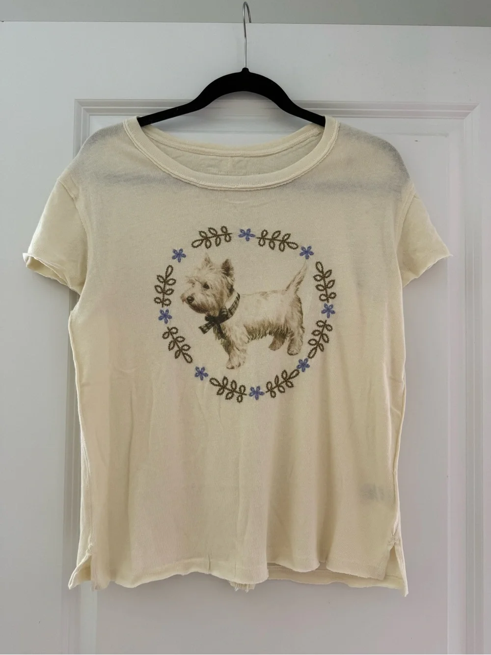 Free People Graphic Tee with Westie Dog Print